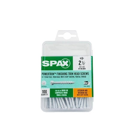 Spax SPAX PowerTrim No. 8 Label X 2-1/2 in. L Star Trim Head Serrated Trim Screws 42318304006068